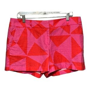 Ann Taylor Loft The Riviera Linen Cotton Blend Short Size 10 Pink Red